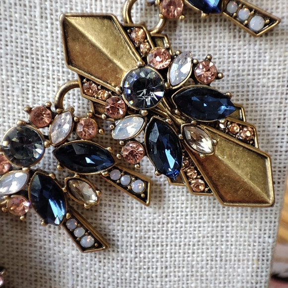 Art Deco Roaring 20s Great Gatsby J Crew Brass Tone Fabulous Statement Necklace - Picture 6 of 14